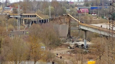 В Смоленской области на камеру видеорегистратора попал момент обрушения Панинского моста
